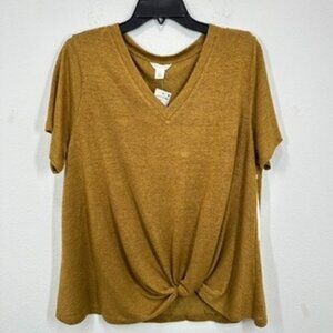 Caslon Nordstrom Twist Front V Neck Lightweight Casual Tee Shirt Updated Basic